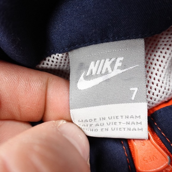 VTG Nike Jacket Boys 7 Orange Swoosh Windbreaker Sports Hood Coat Youth Kids Y2K - Picture 5 of 13